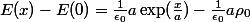 E(x) - E(0) = \frac{1}{\epsilon_0} a \exp(\frac{x}{a}) - \frac{1}{\epsilon_0}a\rho_0